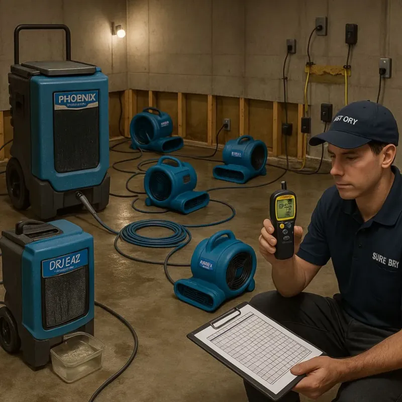 Structural Drying and Dehumidification process in Visalia, CA